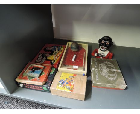 A collection of vintage Games &amp; Toys including Chad Valley miniature Bagatelle, Weaving Loom, Picture Blocks, Ethnic Mone