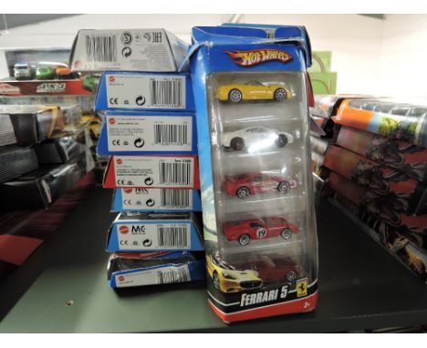 A large collection of modern Mattel Hot Wheels diecasts, all in blister packs of 3 or 5, approx 29 packs or sets