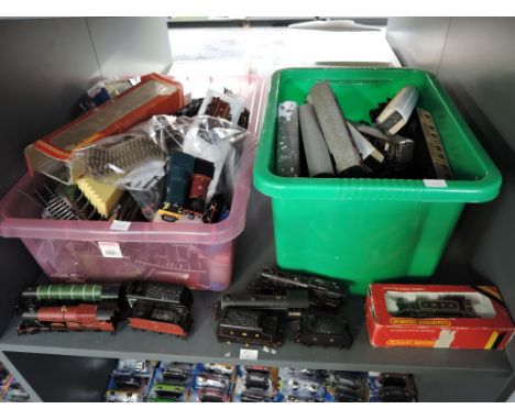 A large collection of 00 gauge including three Hornby 4-6-0 Loco &amp; Tenders, Flying Scotsman, Hogwarts Castle and Duke of 