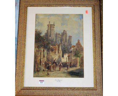 Charles-Théodore Frère (French 1814-1888) - San Gimignano, watercolour, signed lower left, 40 x 29cmCondition report: Is an o