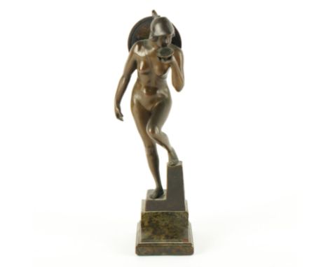 WILHELM MARTINI (GERMAN B. 1880-1965): A PATINATED BRONZE FIGURE OF THE GODDESS ATHENA OR MINERVAEarly 20th Century 
Modelled
