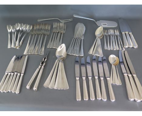 A modern Dutch silver flatware service of plain design marked 925 - makers mark JL 2002 including:- 6 tablespoons, 6 fish for