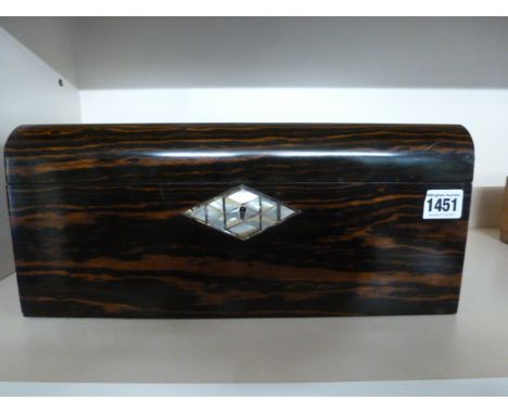 A late 19th/early 20th century rosewood writing slope, the top opening to reveal slope and compartment under with inkwells an