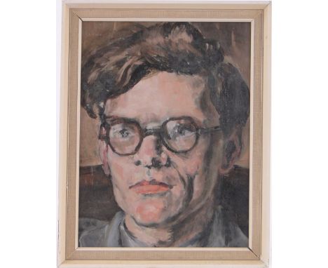 British School,oil on canvas laid on board, portrait of a young man, unsigned, 11.5" x 8.5", framed.