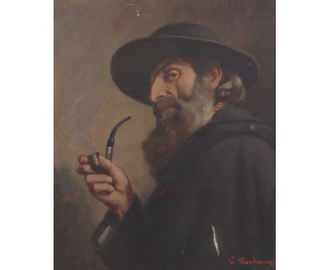 Early 20th century oil on canvas, portrait of a Jewish man, indistinctly signed C Cochaux? 26" x 21", framed.
