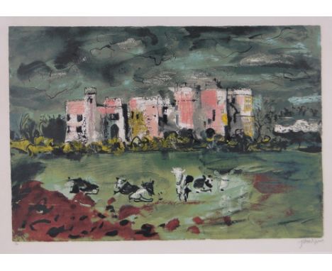 John Piper (1903-1992),colour screen print, Carew Castle 1982, signed in pencil no. 4/100, i 17" x 25", framed.