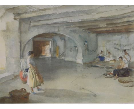 William Russell Flint (1880-1969),colour print, Spanish interior scene, signed in pencil, i 16.5" x 22.5", framed.