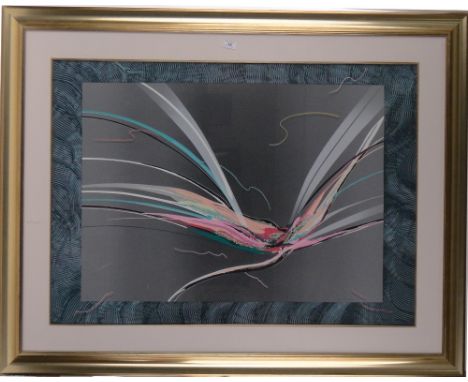 Elba Alvarez (Venezuelan born 1944),colour screen print, abstract, untitled, signed in pencil no. 22/50, 31" x 44", framed.