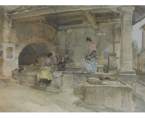William Russell Flint (1880-1969),colour print, Spanish interior scene, signed in pencil, i 16.5" x 22.5", framed.