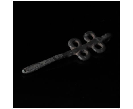 C. 1-300 AD, Roman. Nail cleaner tool comprising central shaft with a suspension loop at one end and four additional loops fo