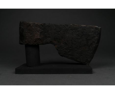 c. 900-1100 AD. Viking Age. An iron bearded axe head with a heavy curved blade and a round socket. The bearded axe, or Skeggø