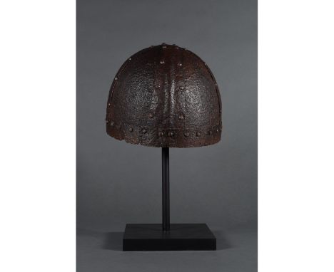 c. 900-1100 AD. Viking age. A wonderful Spangenhelm-style helmet comprising several pieces of iron riveted to form a bowl sha