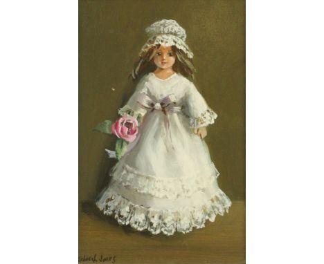 Deborah Jones (British, 1921-2012) - Portrait of Elizabeth the Doll
Oil on board, 14x22cm.