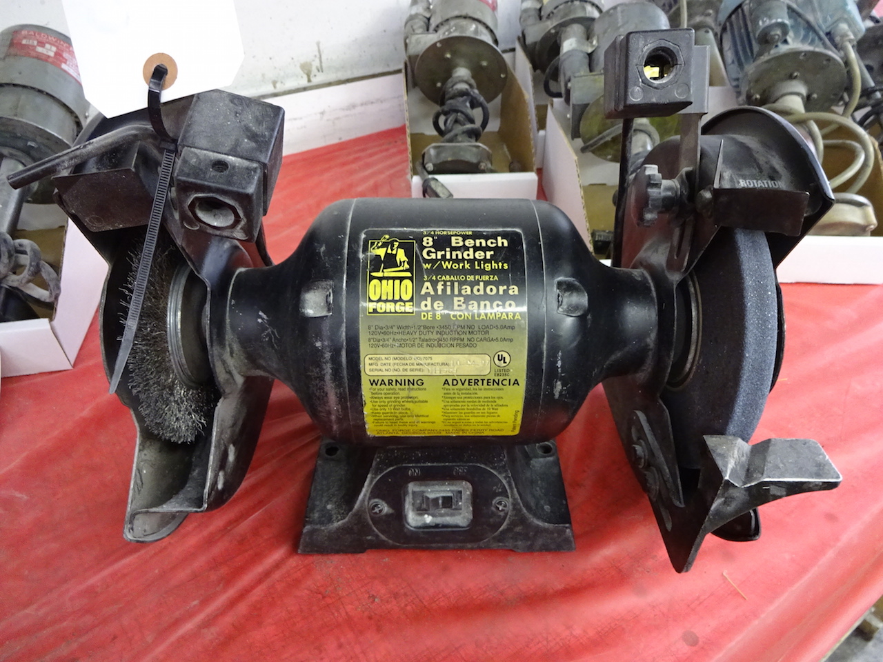 OHIO MODEL 7015 8" DOUBLE END BENCH GRINDER (1997); W/120V; Work