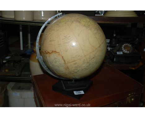 A Globe on stand (some water damage).