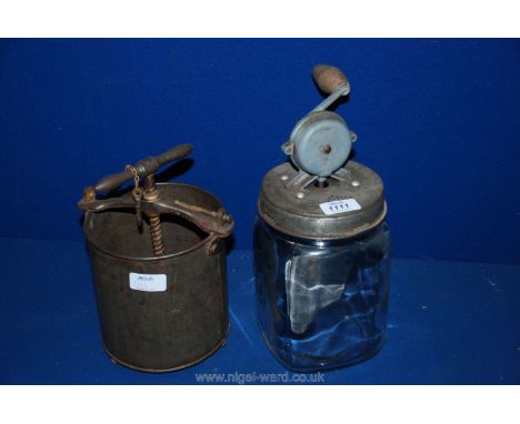 A Butter Churn and Press
