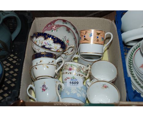 A quantity of early 19th c. porcelain Coffee Cans, saucers, etc.