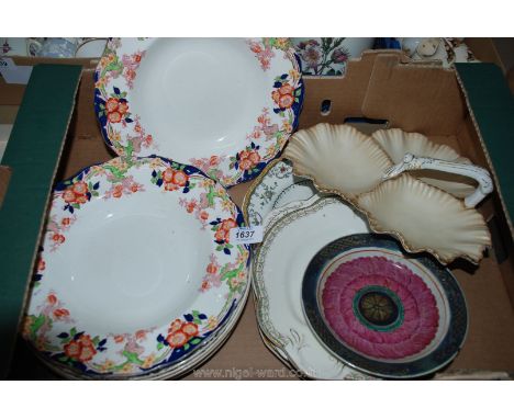 A quantity of china including a Carltonware sweet dish, various plates including Allerton's Blurton, Copeland 'Chelsea' sandw