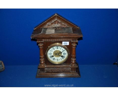 An Oak cased Bracket Clock