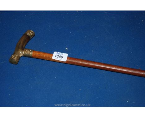 An Antler handled walking Stick presented to Dr D. McIngtosh by The Cwm Ambulance Class, August 1908'.