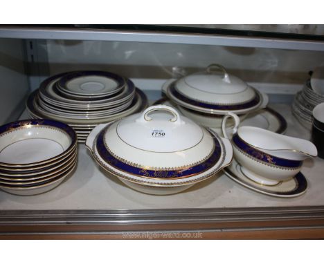 A quantity of Royal Grafton 'Viceroy' Dinnerware including six each dinner and side plates and dessert bowls, two vegetable d