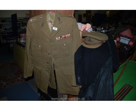 A box of army Uniform including a peaked cap, etc.