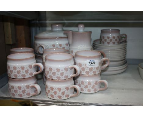 A quantity of Denby 'Falling Leaves' Tea/Coffee service, casserole dishes, etc.
