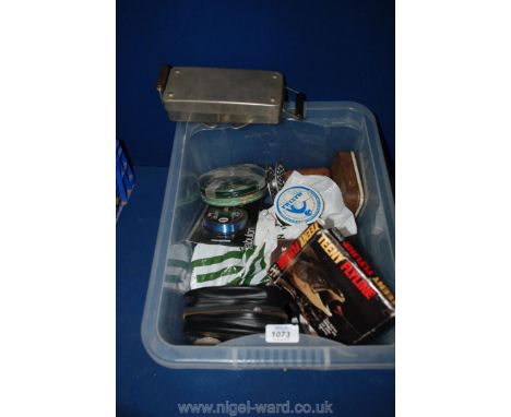 A quantity of Fishing Equipment including fly lines, small smoker, scales, hooks etc