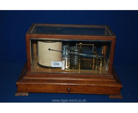A Callaghan & Co. wood and glass framed cylindrical Barometer.