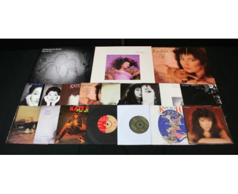 KATE BUSH - Collection of 2 x LPs, 1 x 12" and 16 x 7" Singles to include 50 Words For Snow (Ex+/Ex+ with booklet) and Hounds