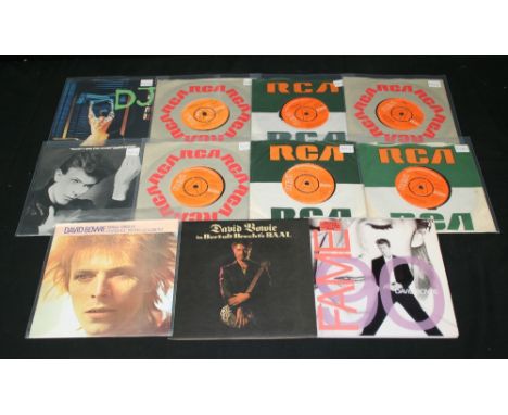 DAVID BOWIE - Great collection of 11 x collectible 7" singles, 8 of which are original demonstration copies. Demonstration ti