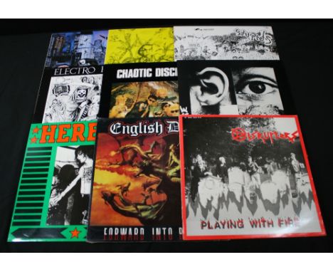 THIRD WAVE PUNK & HARDCORE - Collection of 9 x LPs to include Disrupters - Playing With Fire, English Dogs - Forward Into Bat