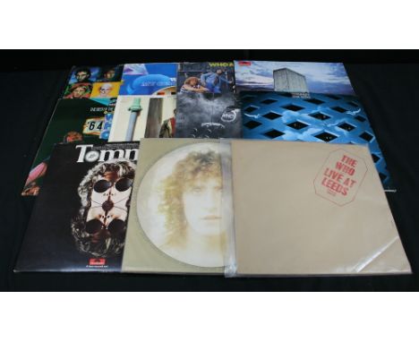 THE WHO - Collection of 11 albums with titles to include Live at Leeds, Face Dances, My Generation, Who's Next, Who Are You, 