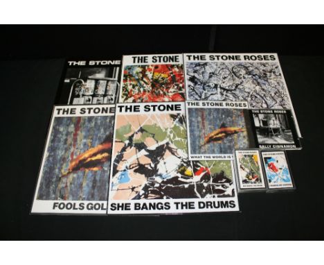 THE STONE ROSES - Collection of 5 x 12" singles, 1 x 7", 2 x cassettes and 1 x CD single. 12" singles are She Bangs The Drums