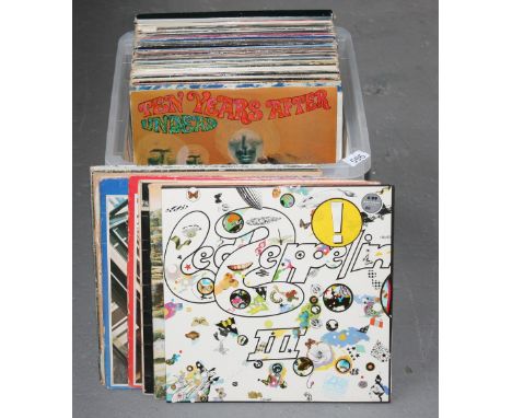 ROCK - Collection of 60+ LPs to include Led Zeppelin x 2, The Beatles x 3, David Bowie, Neil Young x 4, Ten Years After, Roll