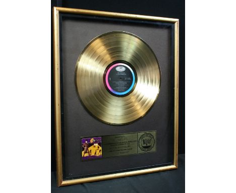 THE MOTELS - RIAA gold award presented to "Bill Bartlett" to commemorate the sale of more than 500,000 copies of the "CAPITOL