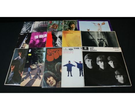 ROCK - Collection of 14 x LPs and 1 x 12" Single to include The Beatles - With The Beatles (UK mono 2nd), Help! (UK mono 1st)