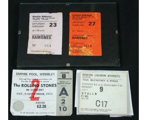 TICKETS - collection of 4x concert tickets to include The Rolling Stones - Empire Pool, Wembley (8th Sep 1973), Paul McCartne