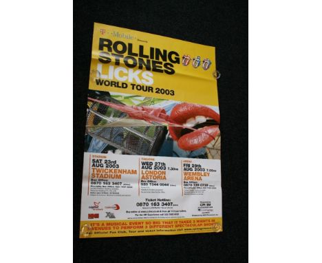 ROLLING STONES - 3 large billboard posters to include Bridges To Babylon tour poster from 97/98, Licks Tour poster from 2003 