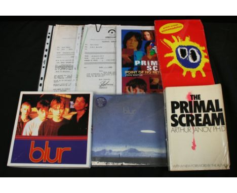 PRIMAL SCREAM/BLUR - collection of memorabilia to include "Screamadelica" CD (9 26714-2 ) Sire/Warner Bros boxed and sealed, 