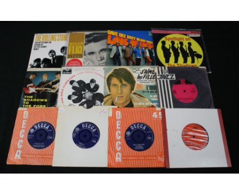 SIXTIES - Collection of 12 x 7" & EPs to include The Rolling Stones - S/T (ep), Billy Fury - Hits (ep), Dave Dee Dozy Beaky M