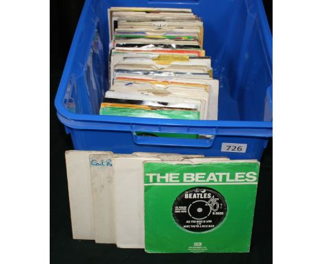 GENERAL - Job lot of approximately 100 x 7" to include The Beatles x 9, The Rolling Stones x 2, REM, The Kinks, Ritchie Valen