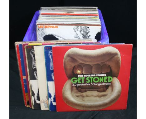 ROCK JOB LOT -  Collection of 71 x LPs and 2 x 12" Singles to include artists such as The Rolling Stones (x9), Led Zeppelin (