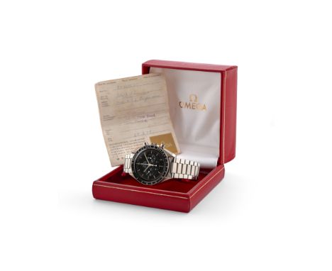 Omega Speedmaster 145.022-71, 70sStainless steel round case, black aluminium insert, round pushers, lyre lugs.Black step dial