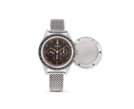 Omega Speedmaster CK2998-3 made for the Fuerza Aerea del Perù, 60sStainless steel round case, black turned to gray aluminium 