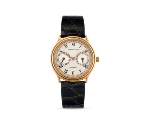 Audemars Piguet Classique Day-Date 25574BA, 80s18K gold round stepped case, n.B87280. White enamel dial, indication of the da