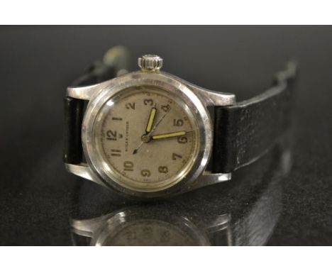 Rolex - a vintage 1940s Oyster Stainless steel case wristwatch, silvered dial, Arabic Numerals, minute track, centre seconds,