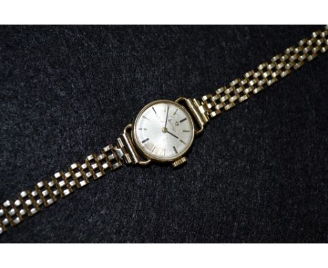 Omega - a lady's 9ct rose gold bracelet wristwatch,  silvered dial, baton markers, manual 17 jewel, Cal 483 movement, serial 