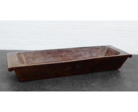 Rectangular hardwood trough, 170 x 36cm 