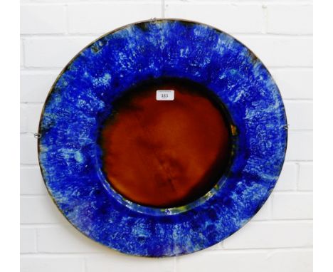 Graham Bell of Grantown-on-Spey studio pottery circular wall plaque / charger, 56cm diameter